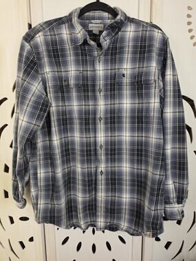 Men's Original Fit Carhartt Heavy Duty Long Sleeve Plaid Shirt Workwear
